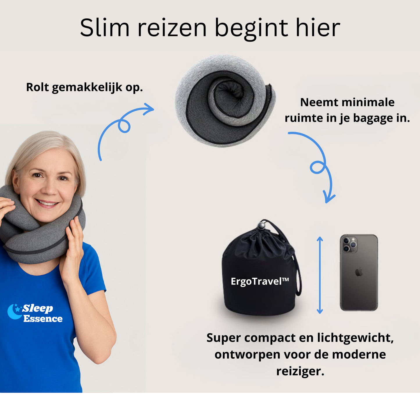 ErgoTravel™ | Ergonomisch Reiskussen voor Ultiem Comfort