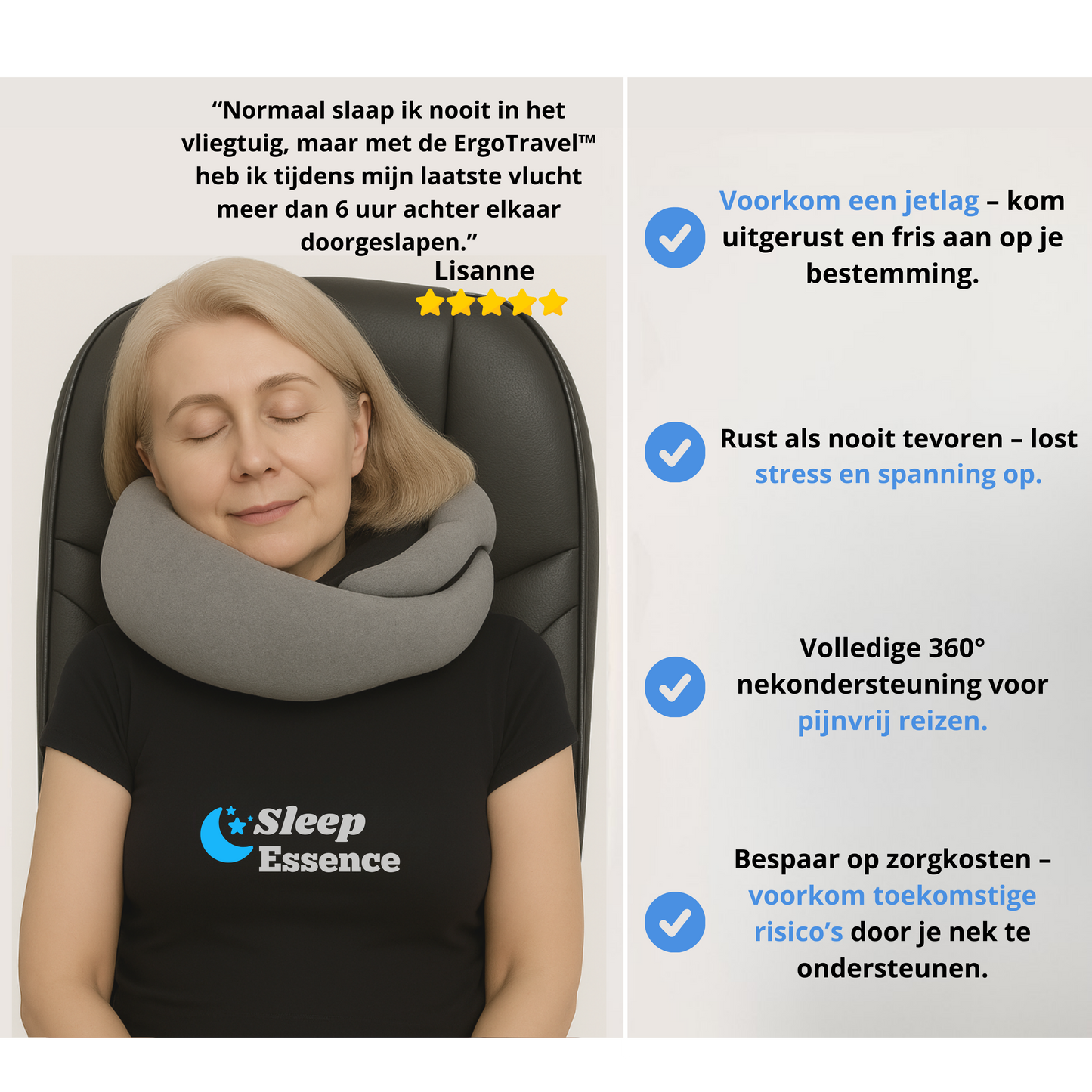 ErgoTravel™ | Ergonomisch Reiskussen voor Ultiem Comfort