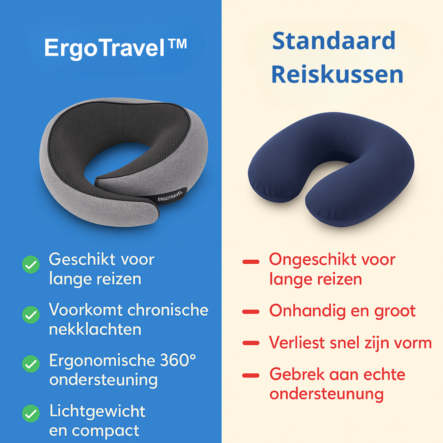 ErgoTravel™ | Ergonomisch Reiskussen voor Ultiem Comfort